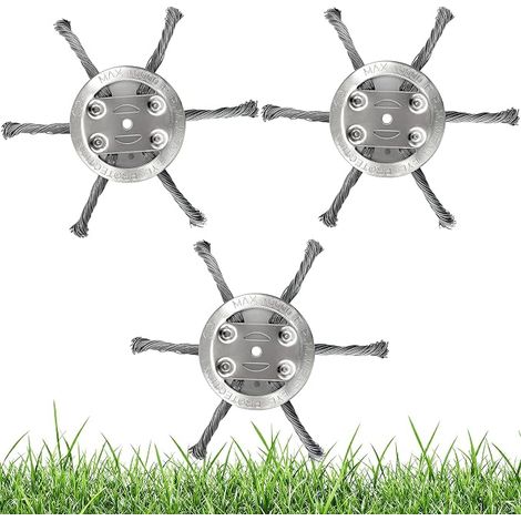 Cabezal de desbrozadora TZEKING de 3 piezas, cabezal de desbrozadora de 6 cuchillas de 150 mm, cabezal universal para bordes, cuchilla de repuesto para desbrozadora, cuchilla de metal. (1/5)