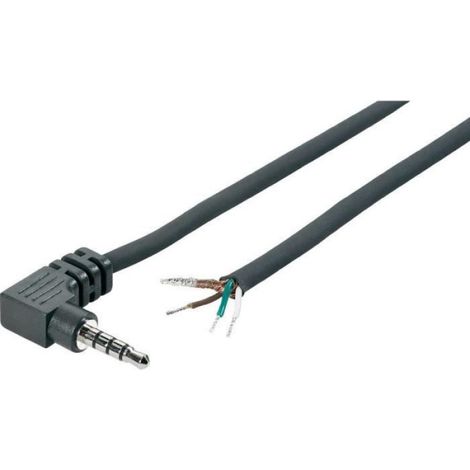 Jack 3.5 mm mâle, coudé BKL Electronic 1101084 Nombre de pôles: 4 stéréo noir 1 pc(s) (1/3)