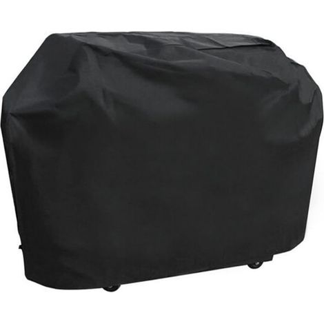 Housse de protection pour barbecue à gaz Oxford 100% imperméable, coupe-vent et résistante aux intempéries, avec cordon de serrage pour fixation au sol, noire (XL, 170 61 117 cm) (1/5)