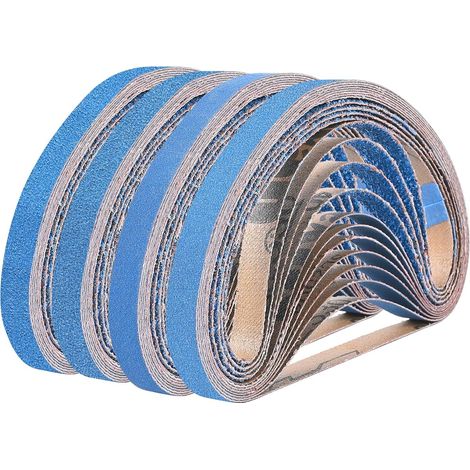 32-teiliges Schleifbandset 13 x 457 mm, Körnung 40/60/80/120 für Bandschleifer, Schwarz &