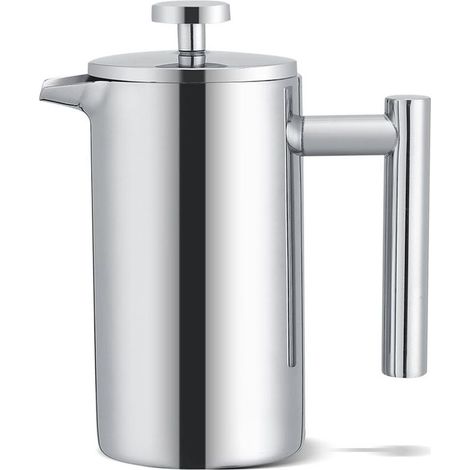 Enowelir Cafetière à double paroi en acier inoxydable de 350 ml cafetière à piston avec filtre (1/4)