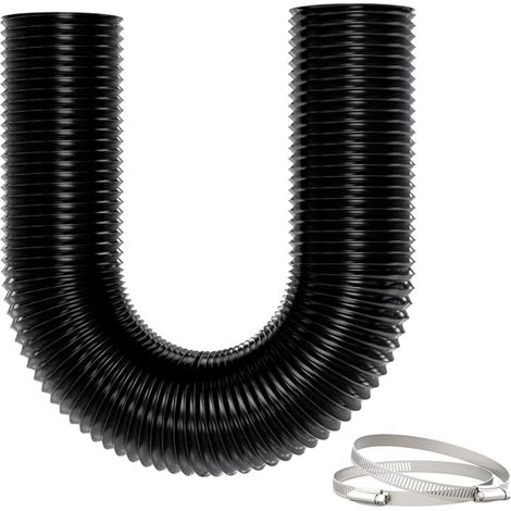 Gaine VMC 100mm 2,5m Noir, Tuyau Ventilation Flexible 5 Couches, Réduction du Bruit et Résistant à la Chaleur, Sèche-Linge, Climatiseur Mobile et Extraction d’Air (1/5)