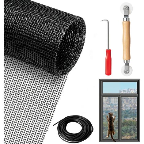 Moustiquaire pour fenêtre - 250 x 120 cm - Sans perçage - Protection contre les chats (1/5)