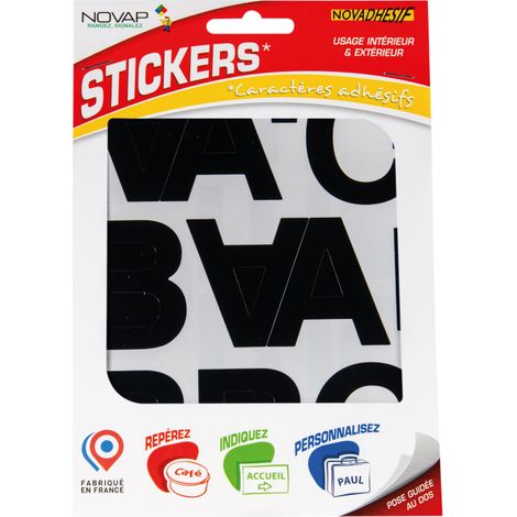 Lettres autocollantes 50mm Noir NOVADHESIFS - 4370507 (1/5)