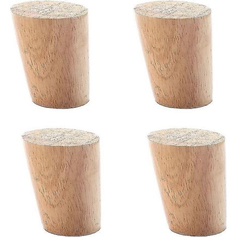 Pieds de table en bois, ensemble de 4 pièces, 6 cm pieds de meubles en bois, pieds de canapé avec accessoires de montage. (1/5)