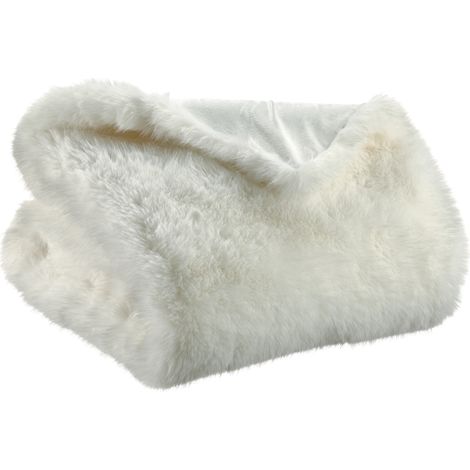 VIVARAISE - Plaid Vivaraise Nolan - 100% polyester recyclé, taille 130 x 170 cm, couleur neige (1/3)