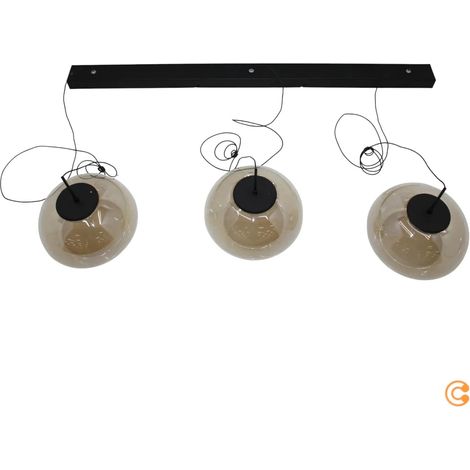 [NEUWERTIG] B-Ware Fabas Luce Led Hängeleuchte Brena Pendelleuchte Cognac 3 Flg. Lampe Dimmbar Cct