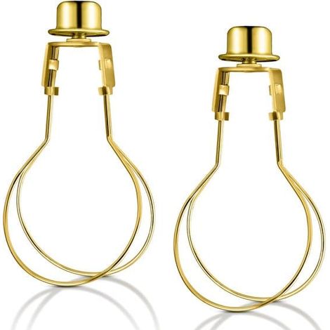 Adaptateur pour abat-jour et lampe en deux parties, support de lampe rond avec tête décorative, pour la fixation d'abat-jour et de lampes à pince - Or (1/5)