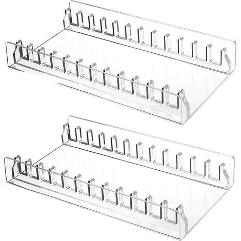 Lot de 2 supports CD, organisateurs de CD en acrylique transparent, présentoir pour CD, rangement et organisation sur étagère. (1/5)