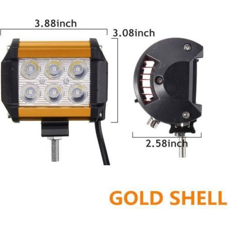 LED Ampoules Or  1pcs 3.8inch 6spot Flood faisceau travail Light Bar Offroad lampe Jeep voiture VTT SUV 520lm ECLAIRAGE ATELIER (1/4)
