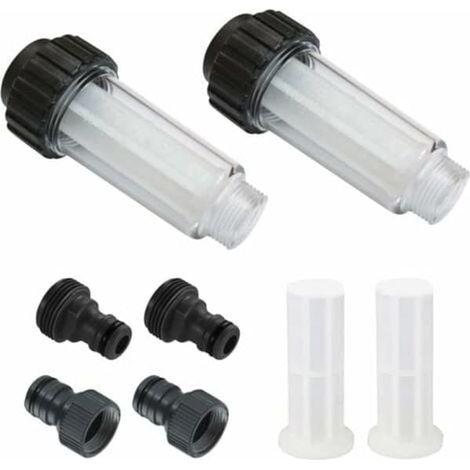 Kit di 2 prefiltri per tubo da giardino da 19 mm (3/4") – 4 elementi filtranti e 2 connettori rapidi (1/5)
