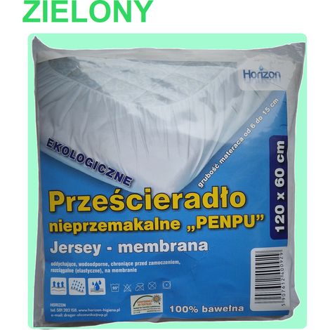 Drap-housse imperméable en jersey pour berceau bébé avec bande élastique de qualité supérieure, 60 x 120 cm, vert (1/5)