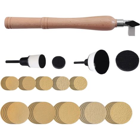 Ponceuses manuelles pour bois, petites ponceuses pour espaces restreints,Kit de disques abrasifs pour ponceuse à bol Outil de ponçage du bois, outils de travail du, ponceuse artisanale (1/5)