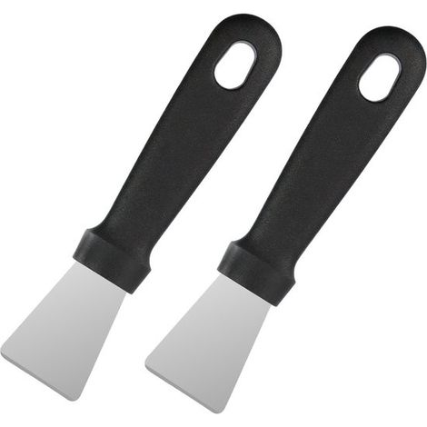 Juego de 4 piezas de raspadores de cocina y limpiadores de horno de acero inoxidable negro/rojo (1/5)