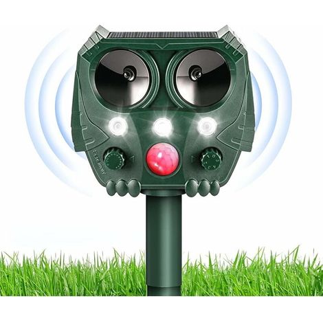MINKUROW Solar Cat Repeller Ultraschall- und Blitz-Katzenabwehr für Katzen, Hunde, Vögel, Eichhörnchen, Maulwürfe, Ratten, schützen Sie Ihren Garten vor Belästigung durch Tiere (1/5)