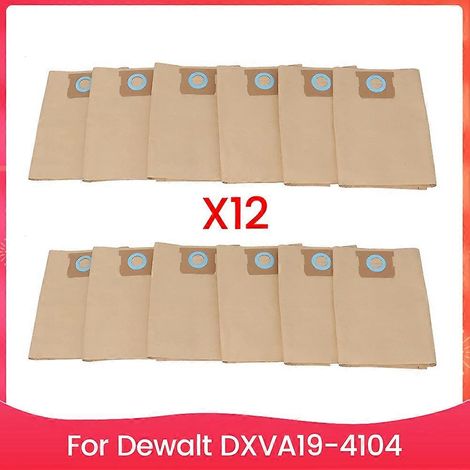 Lot de 12 sacs à poussière pour aspirateur Dewalt Dxva19 4104 (accessoires et pièces détachées). (1/5)