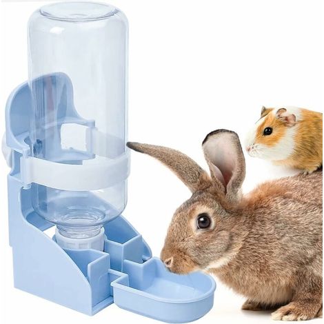 Distribut Eau pour Lapins Abreuvoir Suspendu pour Cochons d'Inde Hamsters Rats 500 ML Bleu (1/5)