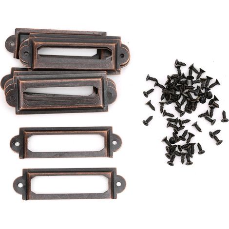 Lot de 20 étiquettes de tiroir style rétro pour étudiants, à personnaliser soi-même, couleur bronze rouge. (1/5)