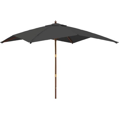 Parasol de jardin avec mât en bois 300 x 300 x 273 cm anthracite