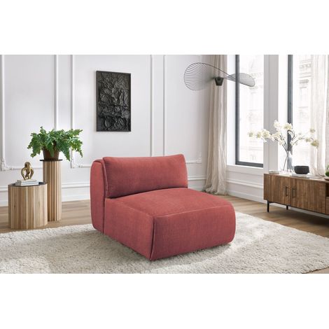 BOBOCHIC - Chauffeuse 1 place sans accoudoir pour canapé modulable JEANNE tissu velours Orange (1/5)