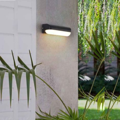 Applique lampada led per esterno 12 watt plafoniera per balconi terrazzi nera luce calda 3000k IP65 (1/5)