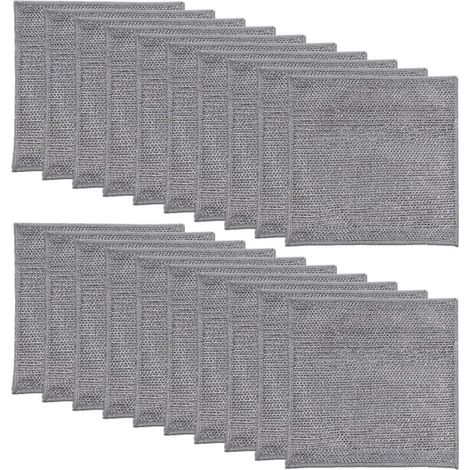 Lntyq Lot de 20 Chiffons de Nettoyage, Chiffon Microfibre pour Vitres Miroirs Carreaux Carrosserie Ménage Salle de Bain, Chiffons à Vaisselle en Fil de Fer Polyvalents (1/5)