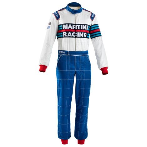 Combinaison de compe'tition Martini 2000 R567 taille 48 homologue'e FIA re'plique fide'le de la Sparco Martini Racing Azzurro 48