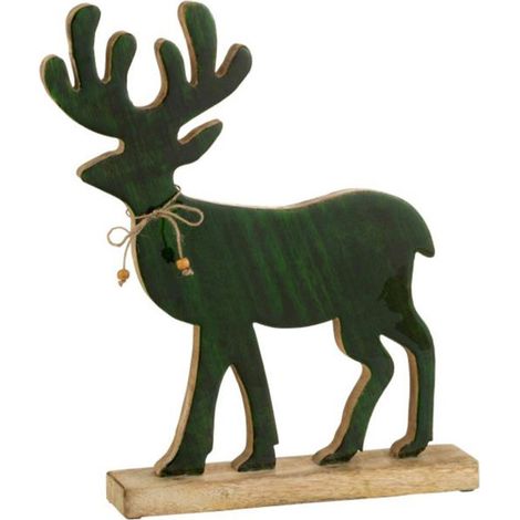 Statuette Déco Renne "Gabriel" 41cm Vert (1/2)