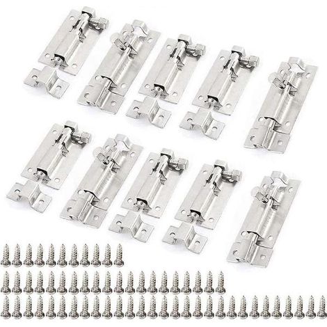Verrou de sécurité pour fenêtre, modèle coulissant, lot de 10 unités, 50 mm, en acier inoxydable, pour portail.-AquaForge (1/4)