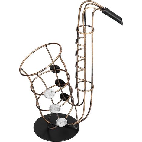 Porte-bouteille saxophone fer forgé décoratif