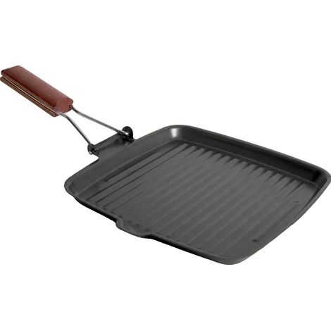 Grillplatte, Antihaftbeschichtung, Klappgriff, Schwarz 45X26X6Cm (1/2)