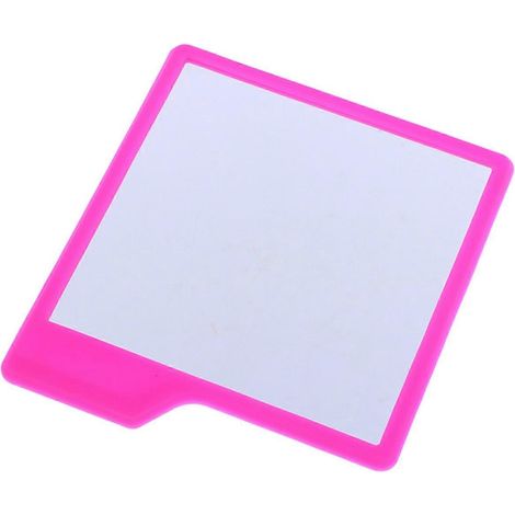 Pinkfarbener Silikonspiegel mit Griff, bruchsicher, für Rasur und Make-up