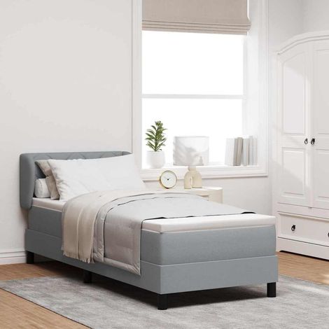 Lit boxspring avec matelas-Lit à ressorts-Sommier à ressorts de lit Gris clair 80 x 200 cm tissu 327941 (1/5)
