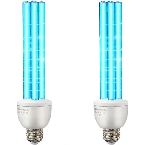 Kit con 2 lampadine germicide UV/UVC di ricambio da 25 Watt E26 110V per la sterilizzazione di cantine e camere da letto (1/5)