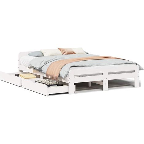 Maison Exclusive - Letto senza Materasso Bianco 140x190 cm Legno Massello di Pino