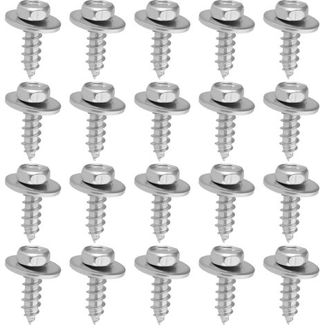 Pack of 20 Self-Tapping Screws for Bodywork Mudguards 6.3 x 19 mm N90542602 311826143 7119916967 Compatible with VW (1/5)