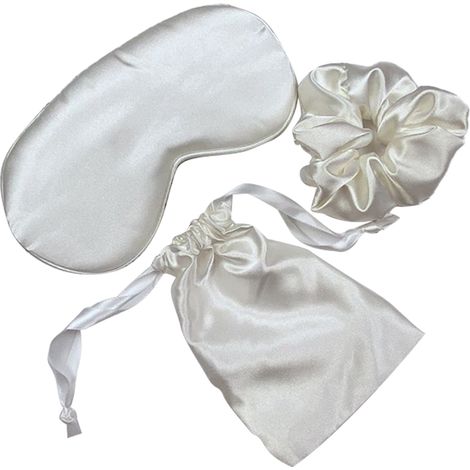 Masque de sommeil en soie, bandeau en satin doux, élastique, idéal pour les voyages et la sieste. (1/5)