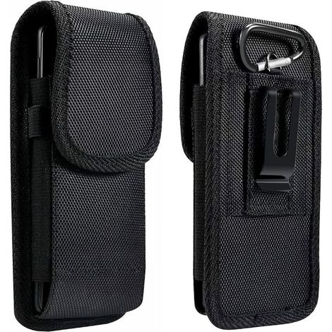 Funda de Cinturón Vertical para Móviles/Smartphones, Talla M (Diagonal: 12 cm/4.7"), Textil, Clip para Cinturón, Cierre Adhesivo (1/4)