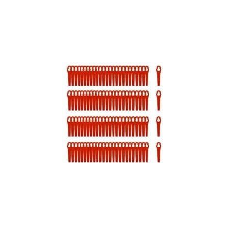200 lame di taglio in plastica, lame di ricambio in plastica, lame per tosaerba in plastica, lame per bordatori in plastica, accessori per tosaerba da giardino (rosso) - Crezuo