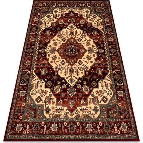 Alfombra de lana KASHQAI 4377 300 ornamento burdeos / beige  red 160x240 cm