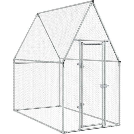 Maison Exclusive - Gabbia per Polli Argento 200x100x190 cm in Acciaio Zincato