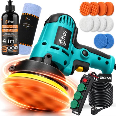 Polisseuse de voiture INFLOO avec variateur de vitesse M + 4 en 1 + rouleau de microfibres (30 pièces) + bande de 20 m (1/5)