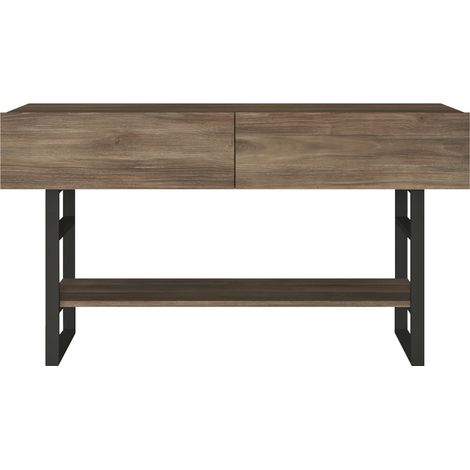Tavolo consolle 76 x 139 x 43 cm effetto rovere scuro nero 030008588