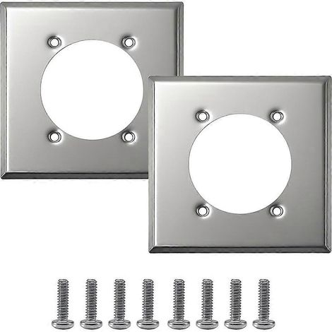 Lot de 2 plaques murales métalliques pour prises HBL9450A 14-50R, trou de 63 mm (2,48 po), vis incluses (1/5)