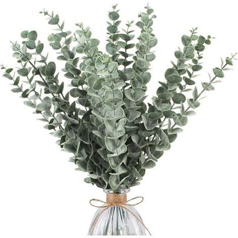 24 Pcs Artificial Eucalyptus Branches, Simulation Green Artificial Eucalyptus Leaves Wedding Artificial Flowers for Flower Arrangement