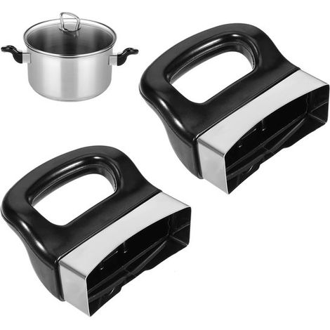 2 asas, Asa lateral, Asa universal, Aleación de aluminio, Reemplazable, Dimensiones 76,5 cm, Apto para ollas a presión, cacerolas, etc, Negro (1/5)