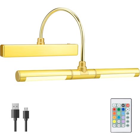 1 Applique Murale LED, Tête Rotative 180°, Télécommande Sans Fil, 12 Couleurs RGB, Minuterie Intégrée, Pour Tableaux (1/5)