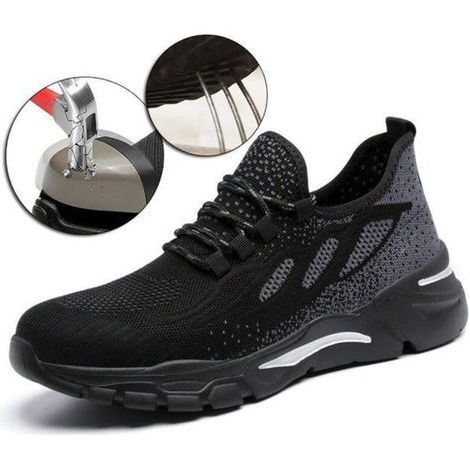 Chaussures de Sécurité Pour Hommes,Chaussures de Travail Légères Pour Femmes Chaussures de travail EU 44 Respirantes Anti Ecrasement (1/4)