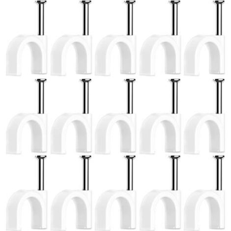 100 Pièces Cavalier Cable Electrique,Fixation Cable Electrique,Attache Fil Electrique,Attache Cable Mural,Clips de Cable (6mm)