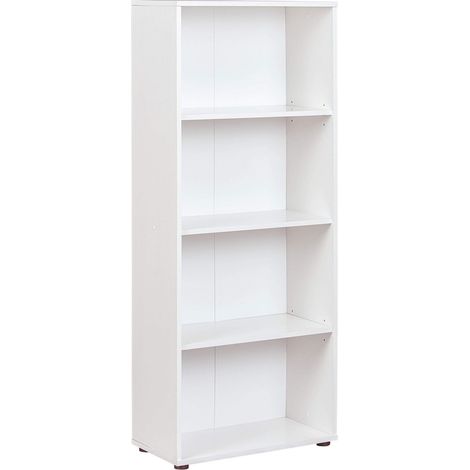 Bibliothèque Etagère 4 niches Etagère réglable en hauteur Pour Bureau Salon Entrée Arco 3 Dimensions in cm P: 30 x l: 60 x H: 145 Couleur blanc (1/5)